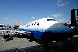 Boeing 747-400 von United Airlines in Frankfurt